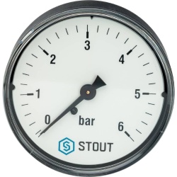 Манометр Аксиальный Stout (63мм, 10 бар)